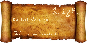 Kertai Ágnes névjegykártya